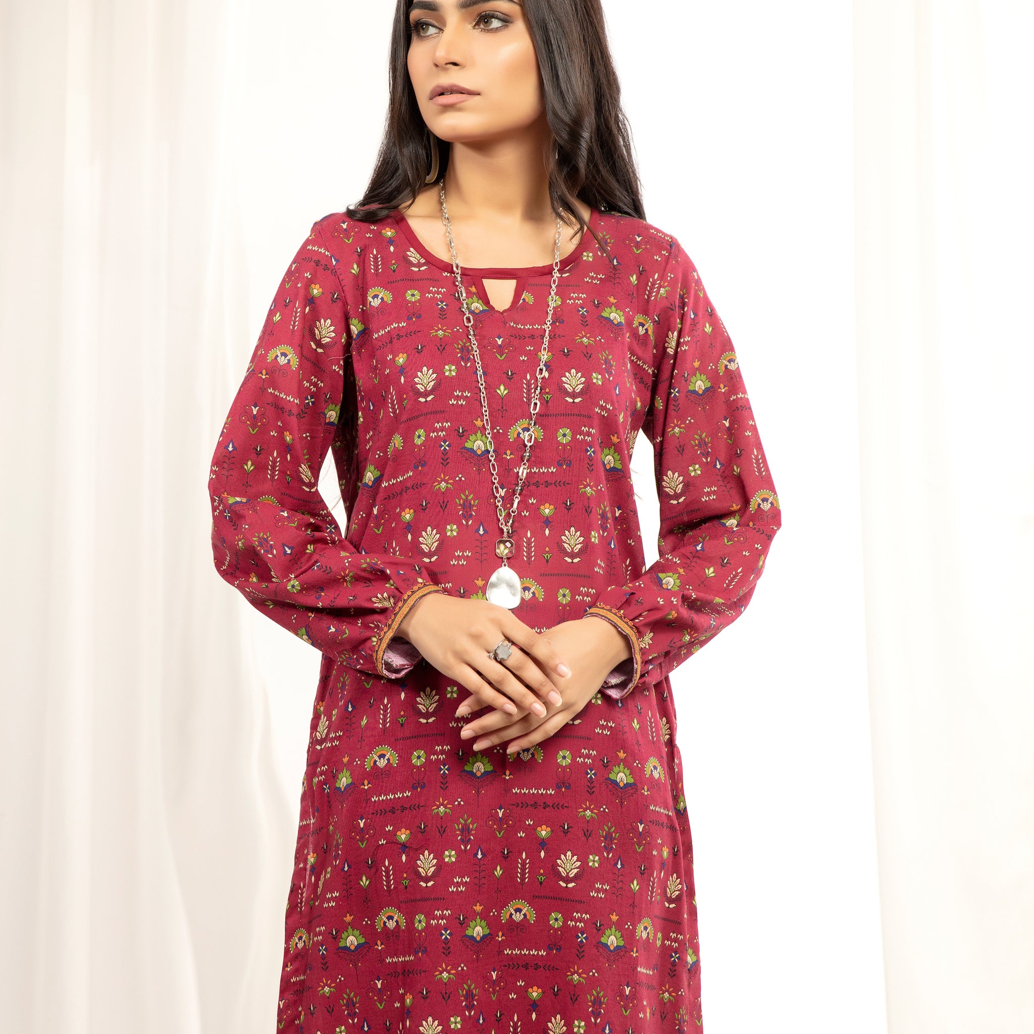 PLAIN KHADDAR - Maroon (ZA-WSC-11)