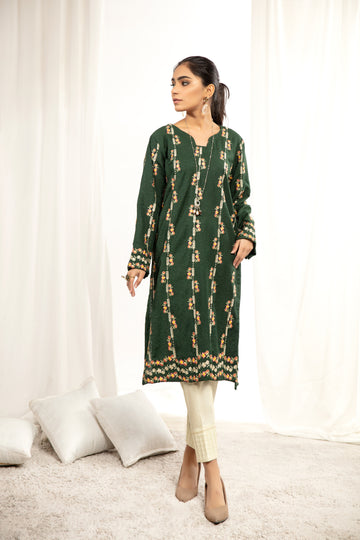 KARANDI EMBORIED SHIRT - Green (ZA-WSC-05)