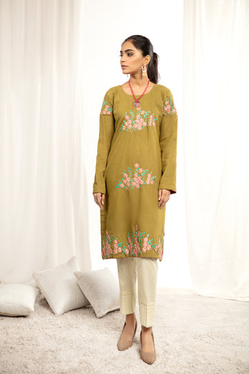 KARANDI EMBORIED SHIRT - Lime (ZA-WSC-06)